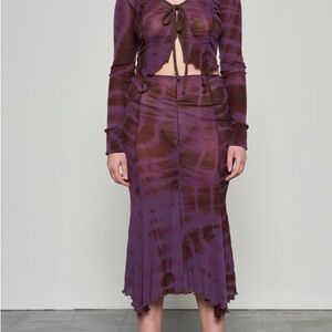 Butterfly Tie-Dye Midi Skirt by Maroske Peech